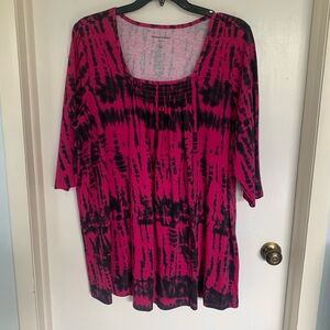 NWT women’s Pink and Black Tie-Dye Top